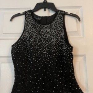 Black Beaded Dressy Tank Top